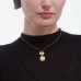 Collar Plata Dorada Oval